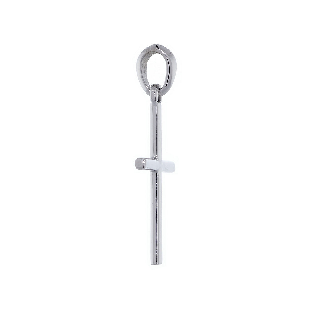 18mm Thin Cross Charm in Sterling Silver