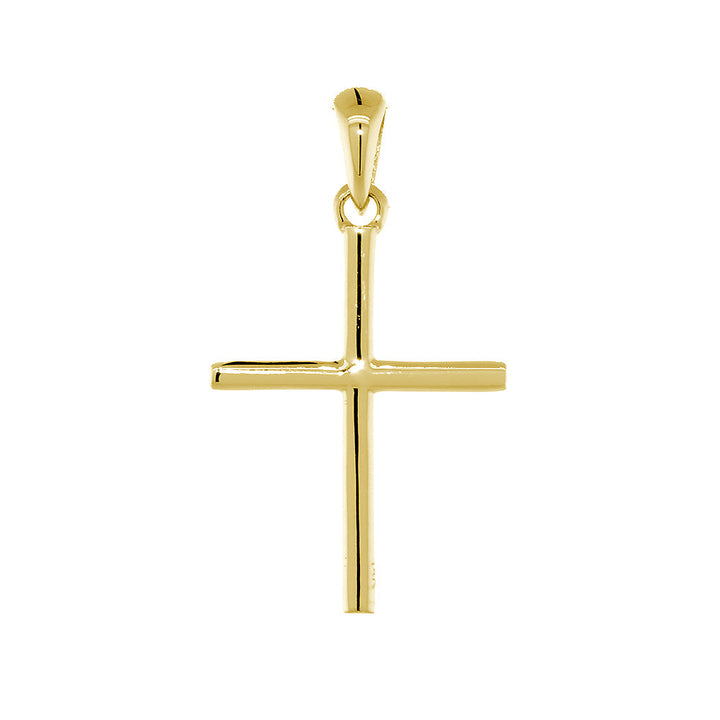 18mm Thin Cross Charm in 14k Yellow Gold