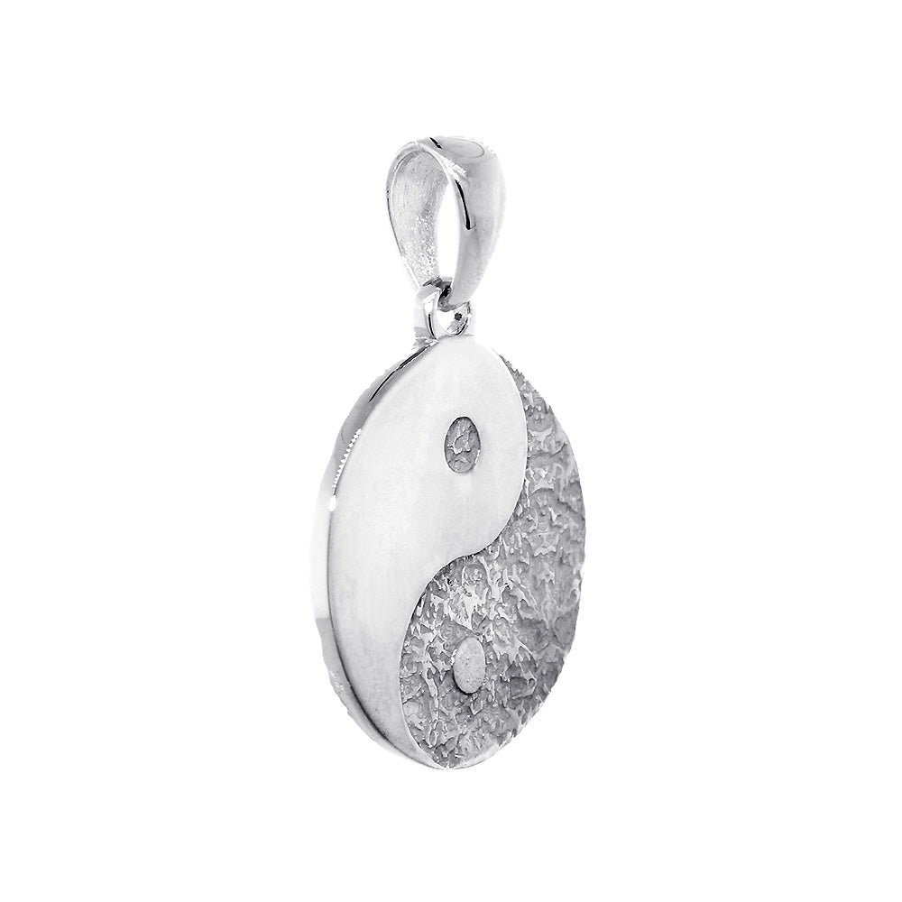 18mm Om, Ohm, Aum and Yin Yang Symbols Charm in Sterling Silver