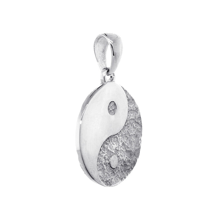 18mm Om, Ohm, Aum and Yin Yang Symbols Charm in Sterling Silver