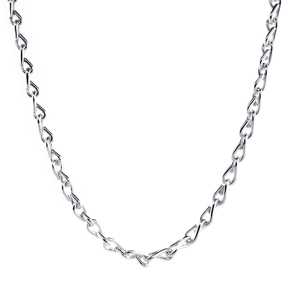 Mens Hardware Link Chain, 24 Inch in Sterling Silver
