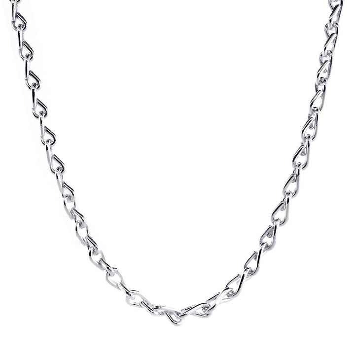 Mens Hardware Link Chain, 24 Inch in Sterling Silver