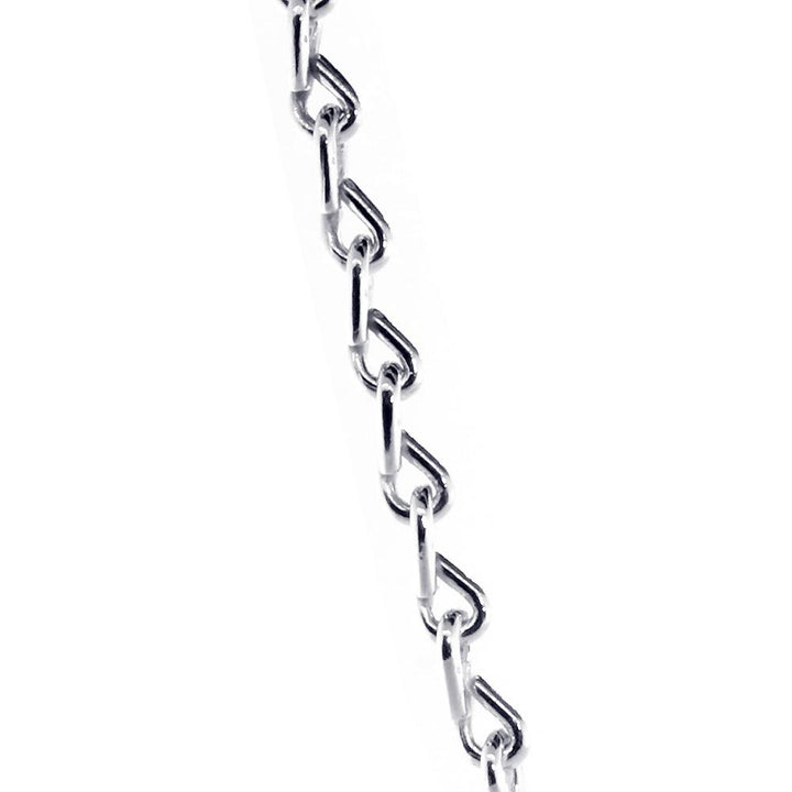 Mens Hardware Link Chain, 24 Inch in Sterling Silver