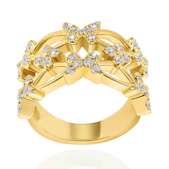 14k Yellow Gold & Diamond Butterfly Ring