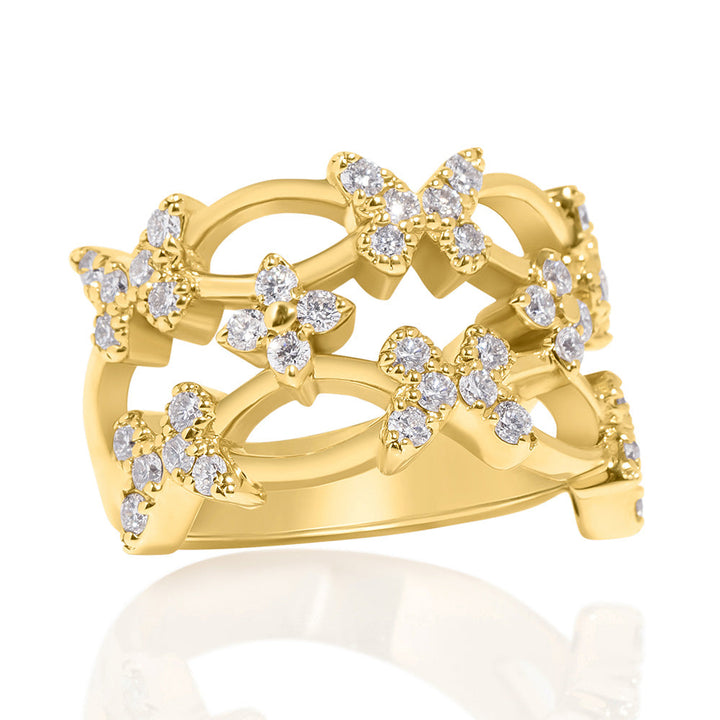 14k Yellow Gold & Diamond Butterfly Ring