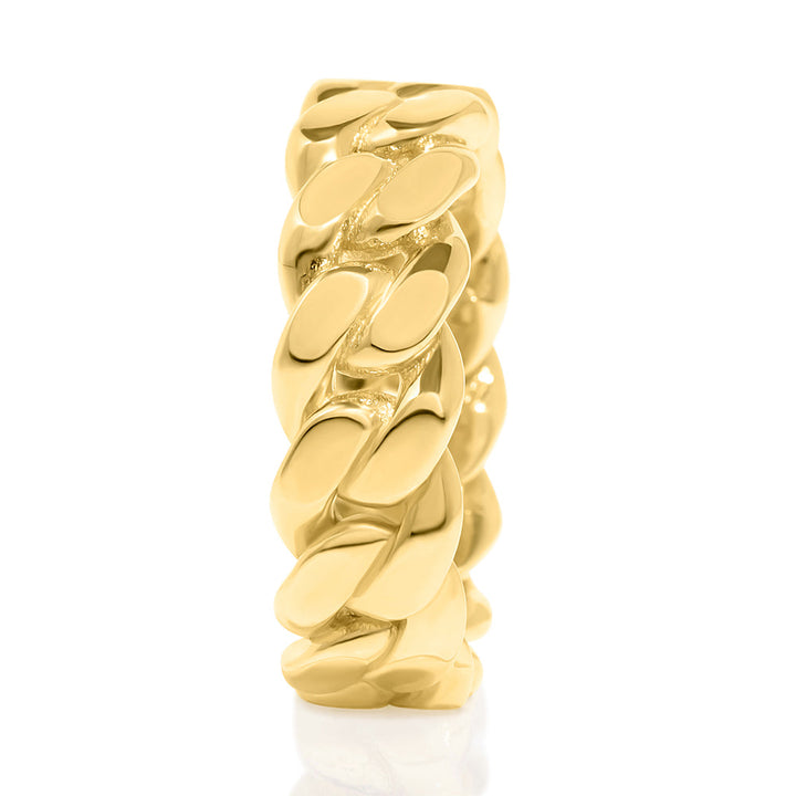 14k Yellow Gold Solid Cuban Link Band / Ring