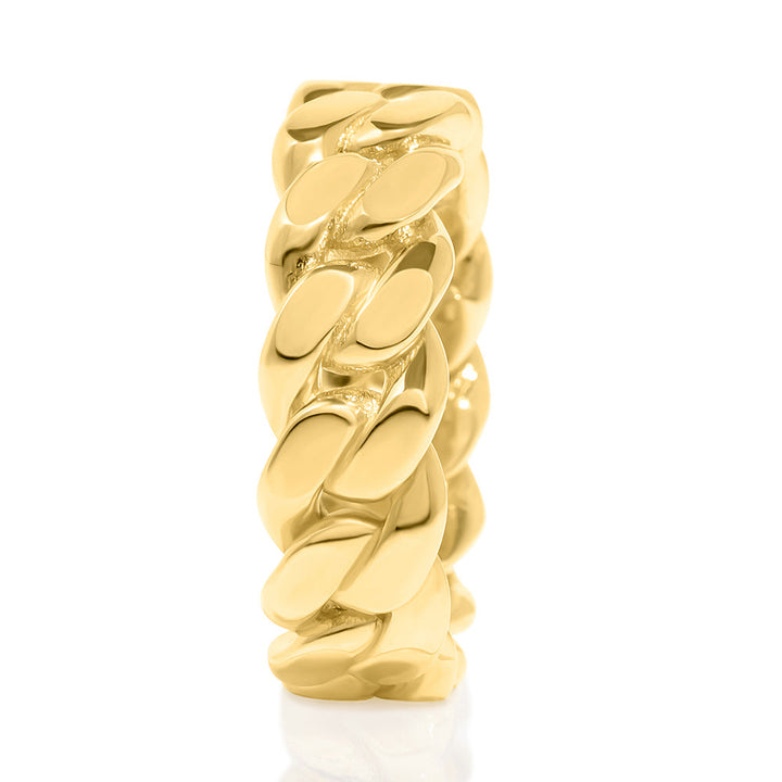 14k Yellow Gold Solid Cuban Link Band/Ring