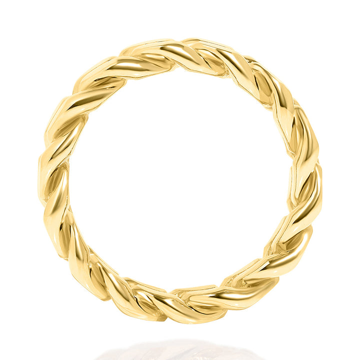 14k Yellow Gold Solid Cuban Link Band / Ring