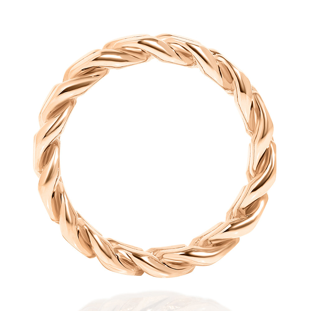 14k Rose Gold Solid Cuban Link Band/Ring