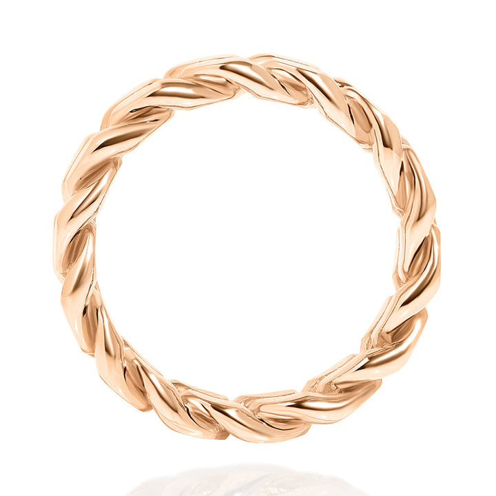 14k Rose Gold Solid Cuban Link Band/Ring