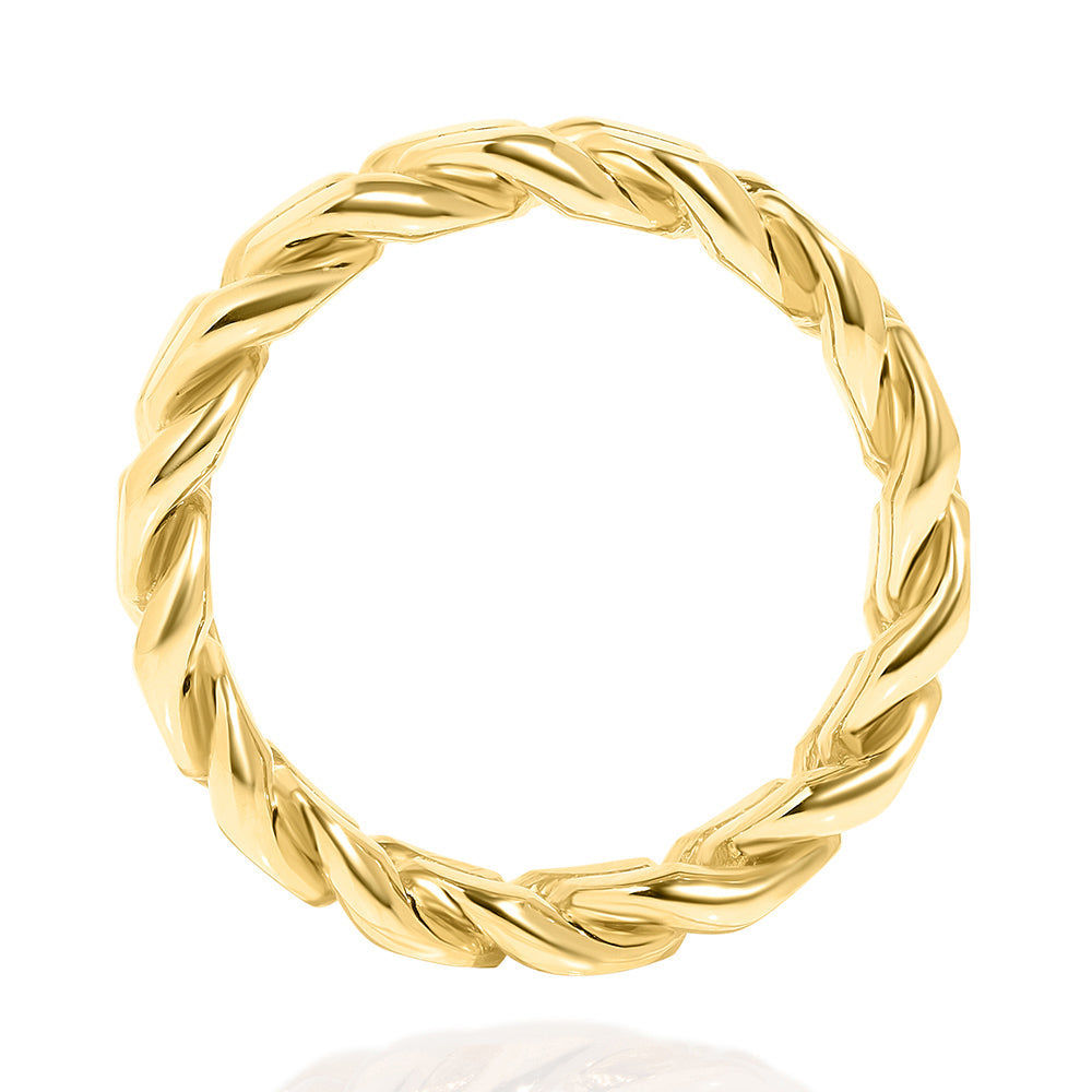 14k Yellow Gold Solid Cuban Link Band/Ring