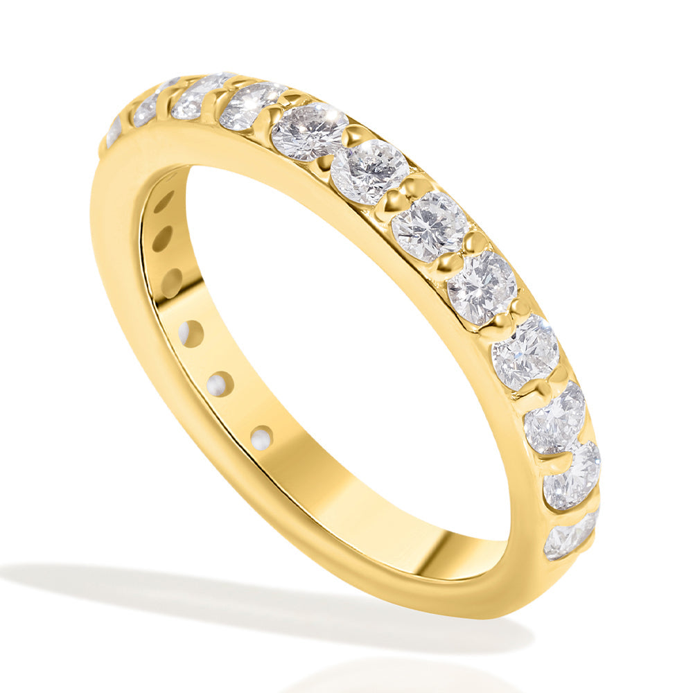 Diamond Ring - Band, 14K Yellow Gold & Diamond Ring