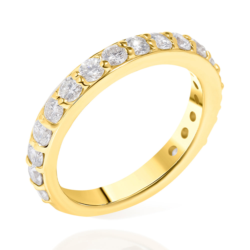 Diamond Ring - Band, 14K Yellow Gold & Diamond Ring