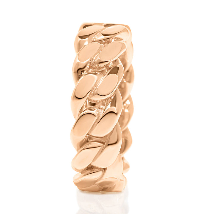 14k Rose Gold Solid Cuban Link Band/Ring