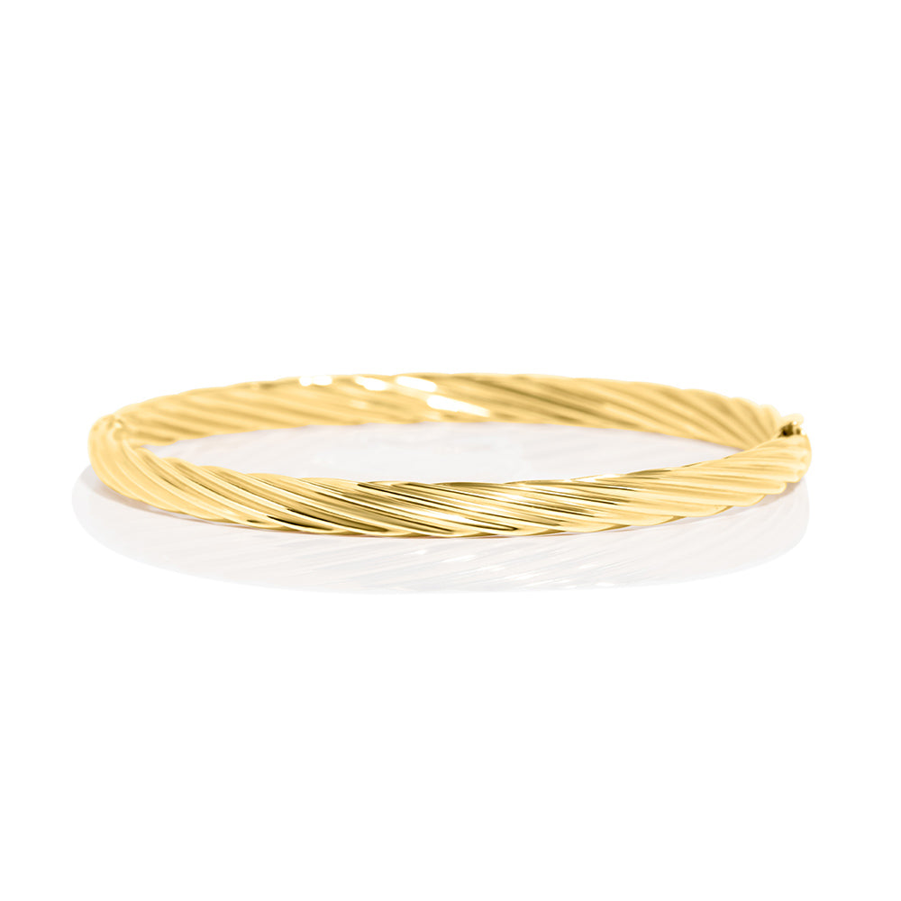 14K Yellow Gold Bangle Hollow