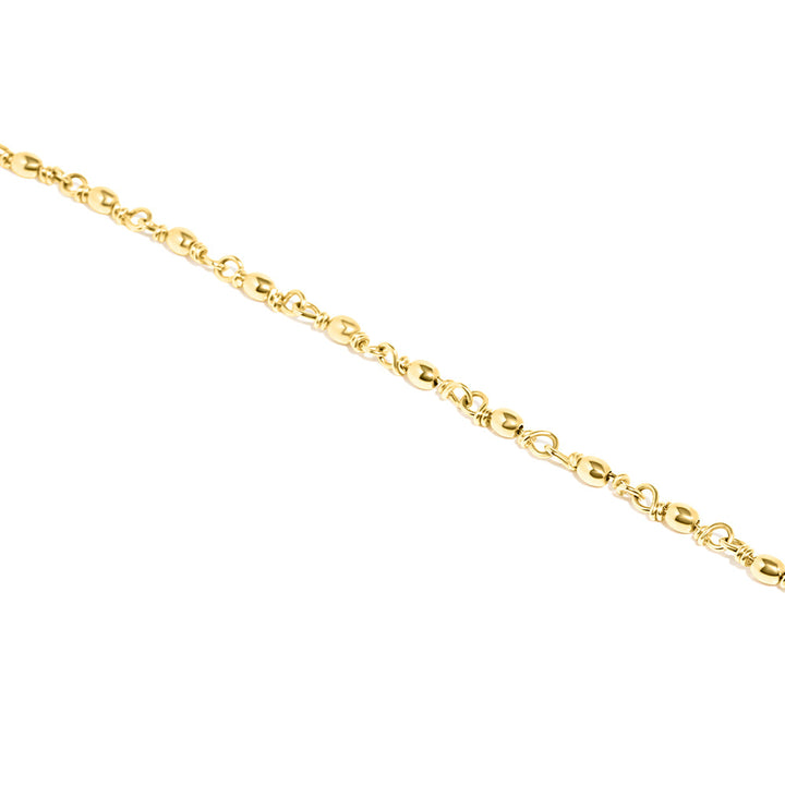 14k Yellow Gold Solid Fisherman's Link & Wire Bracelet