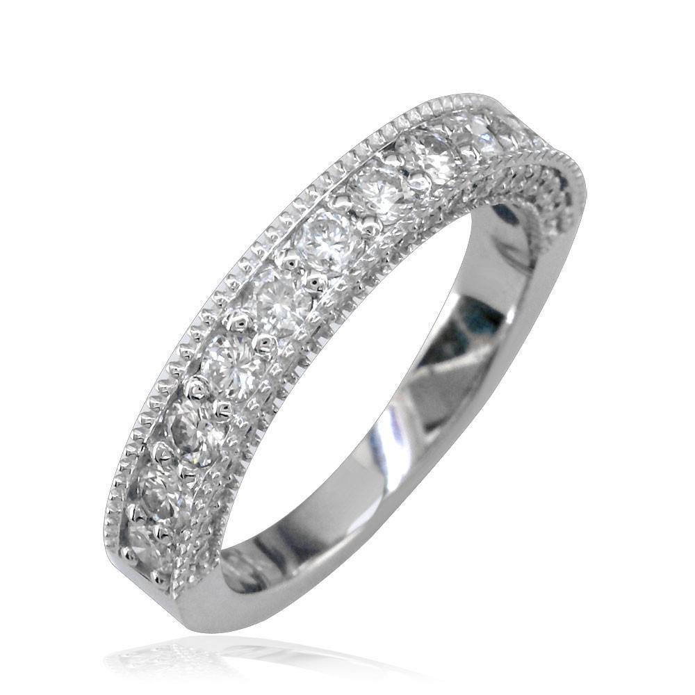 Round Diamonds Wedding Band, 1.20CT, 3.6mm in 14k White Gold