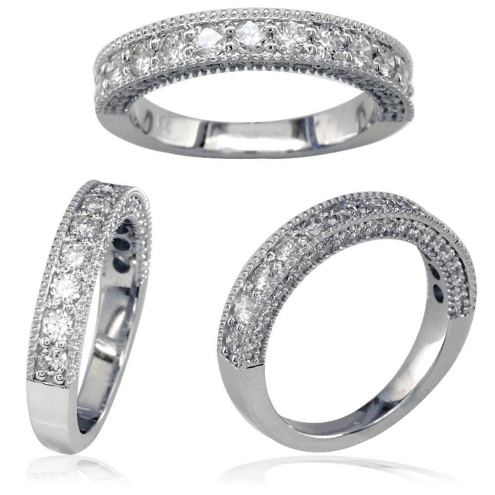 Round Diamonds Wedding Band, 1.20CT, 3.6mm in 14k White Gold