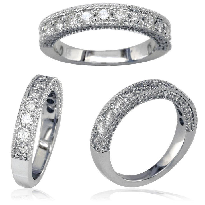 Round Diamonds Wedding Band, 1.20CT, 3.6mm in 14k White Gold