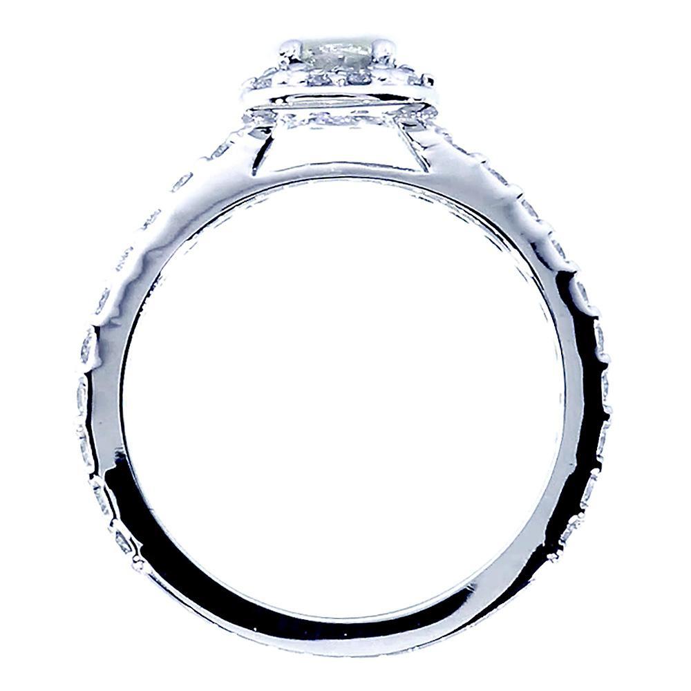 Halo Engagement Ring Setting for a Round Diamond, 0.50CT Total Sides in 14k White Gold