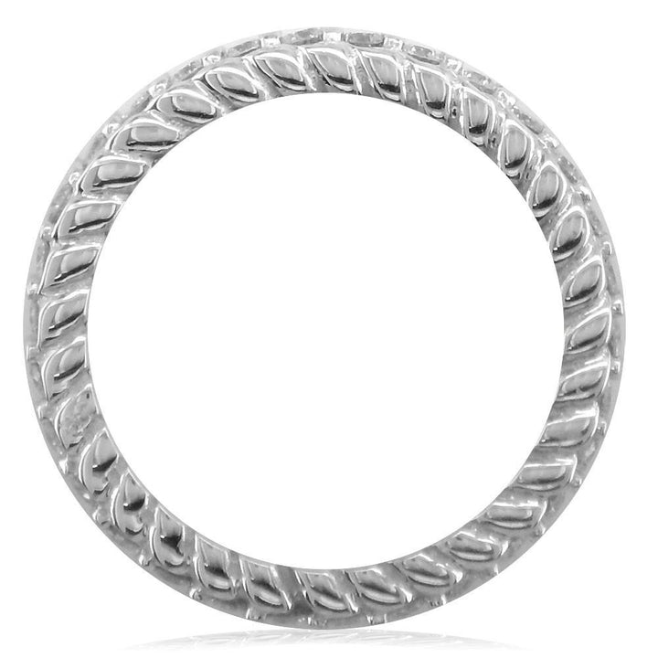 Diamond Eternity Wedding Band with Rope Design, 0.60CT in 14k White Gold