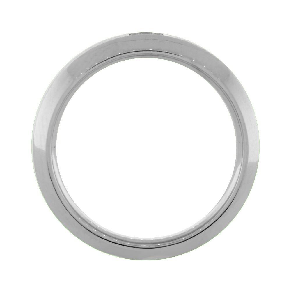 Mens Beveled Edge Diamond Wedding Band, 0.10CT in 14k White Gold