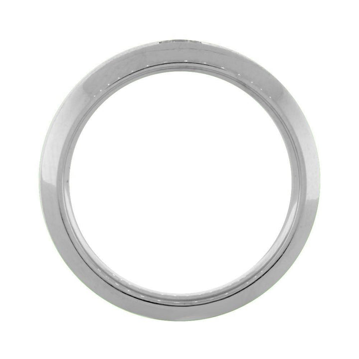 Mens Beveled Edge Diamond Wedding Band, 0.10CT in 14k White Gold