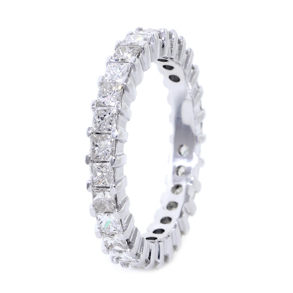 Princess Cut Diamond Eternity Band, 2.52CT in 14K White Gold