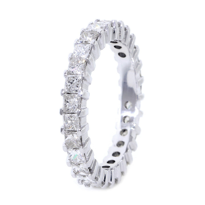 Princess Cut Diamond Eternity Band, 2.52CT in 14K White Gold