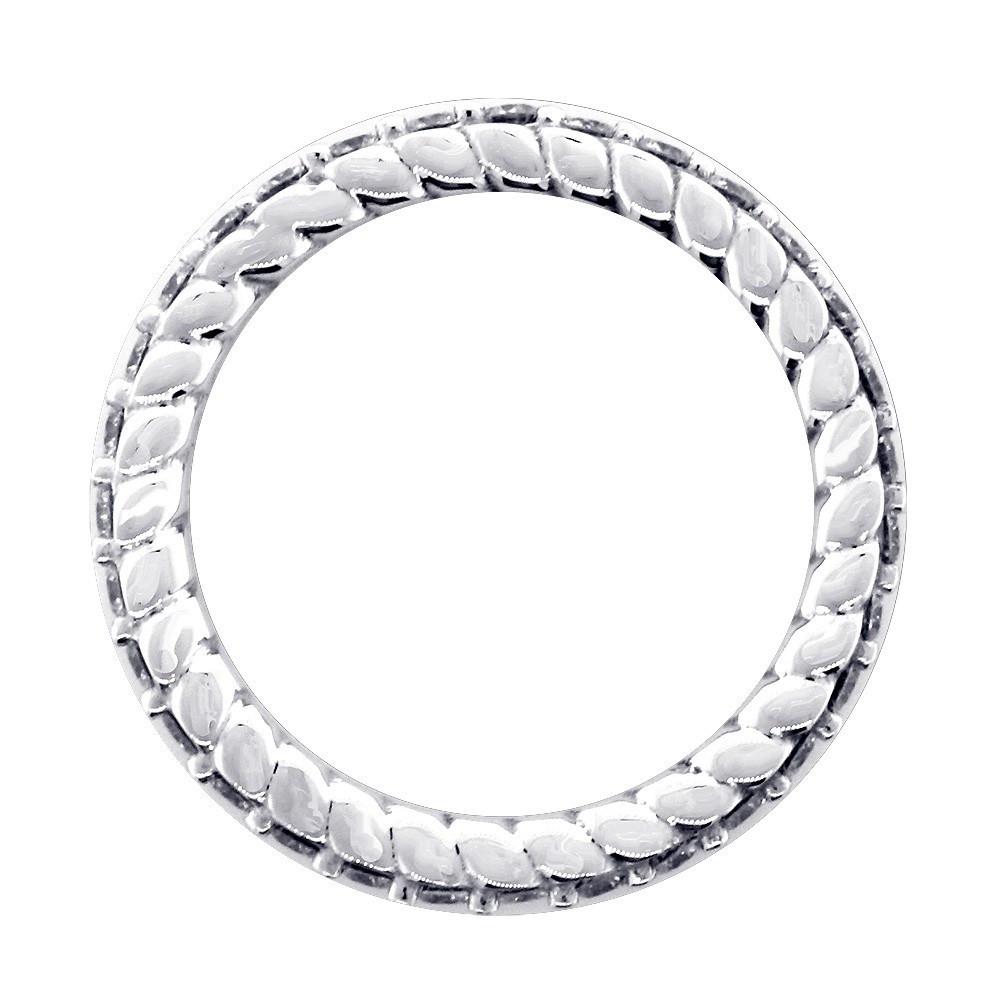 Diamond and Rope Eternity Wedding Band, 0.85CT Total in 14k White Gold