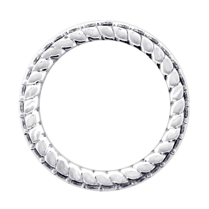 Diamond and Rope Eternity Wedding Band, 0.85CT Total in 14k White Gold
