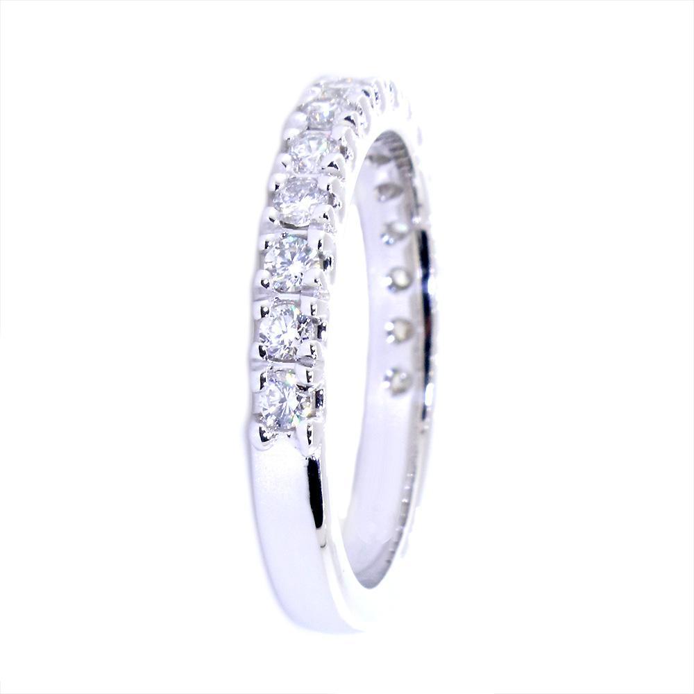 Diamond Wedding Band Set with 4 Prongs, 0.45CT Total in 14k White Gold