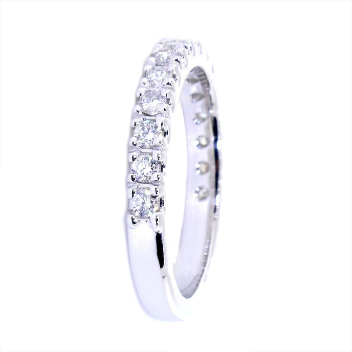 Diamond Wedding Band Set with 4 Prongs, 0.45CT Total in 14k White Gold