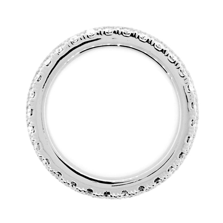 Solid Stackable Diamond Eternity Band, 0.53CT in 14K White Gold