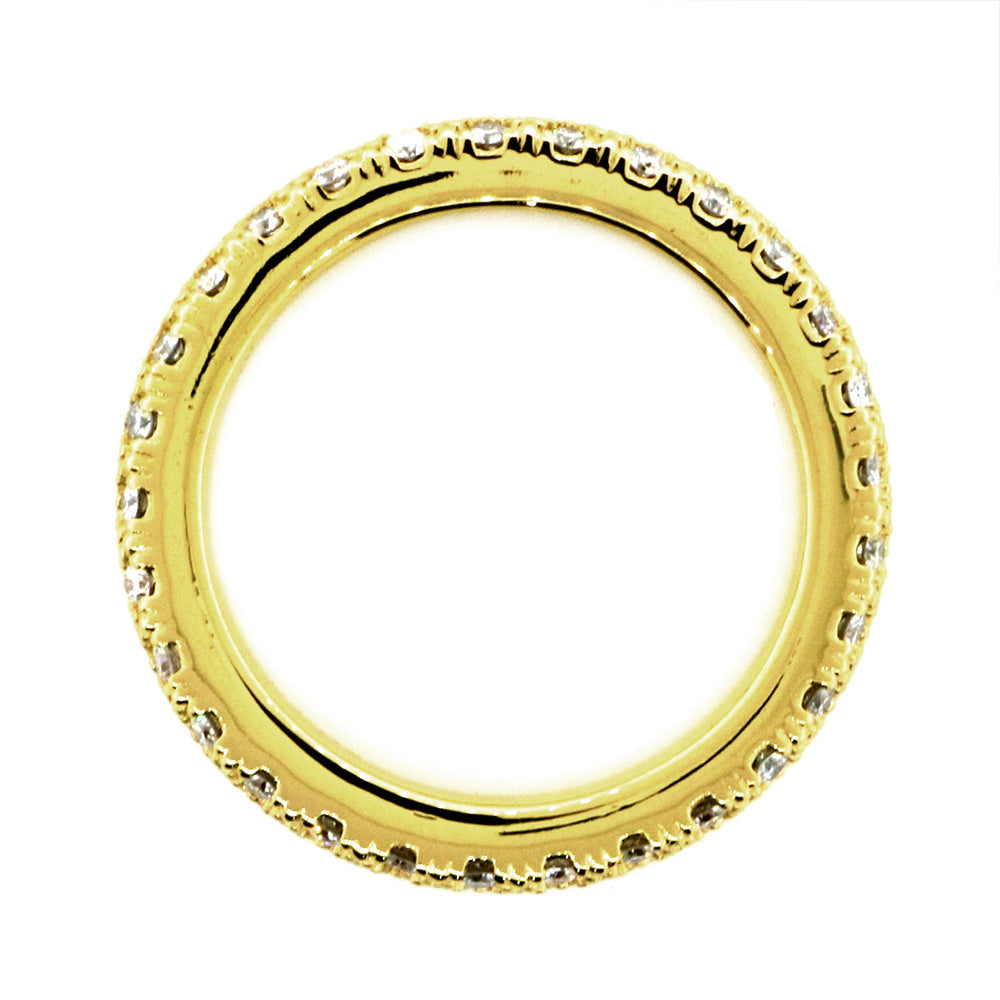 Solid Stackable Diamond Eternity Band, 0.53CT in 14K Yellow Gold