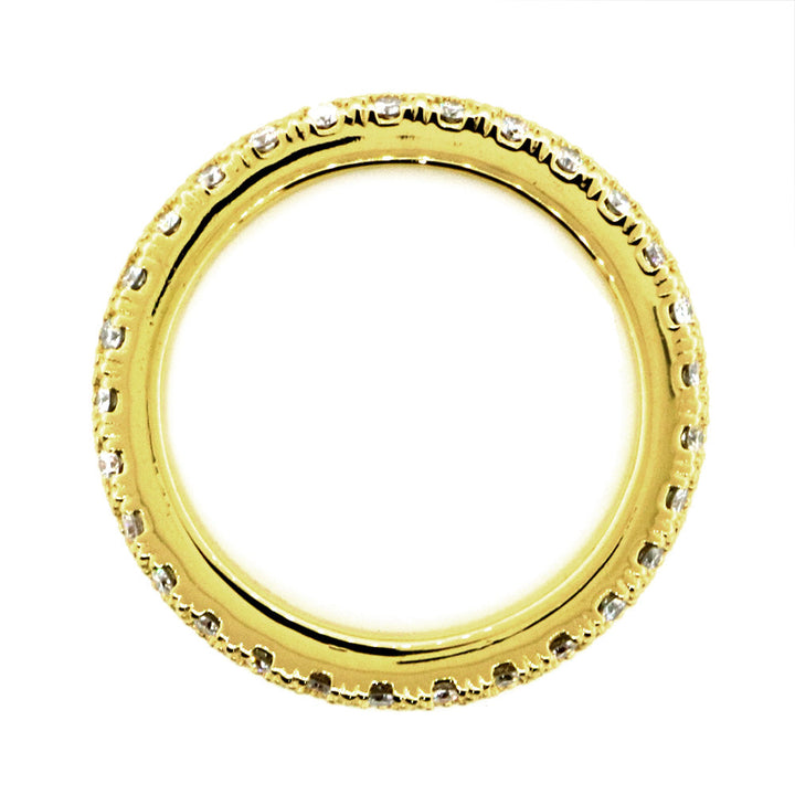 Solid Stackable Diamond Eternity Band, 0.53CT in 14K Yellow Gold