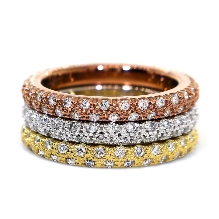 Solid Stackable Diamond Eternity Band, 0.53CT in 14K White Gold