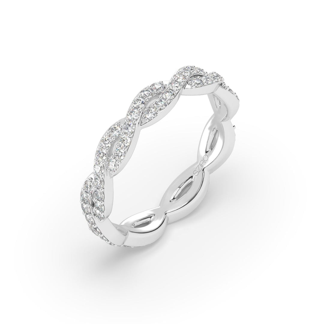 Infinity Twist Eternity Band in 14K White Gold