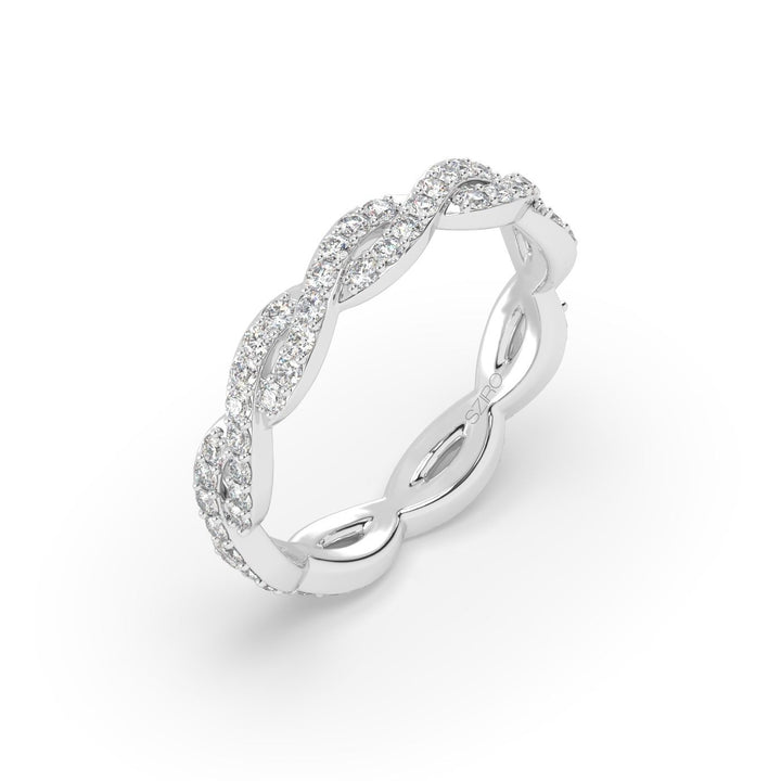 Infinity Twist Eternity Band in 14K White Gold
