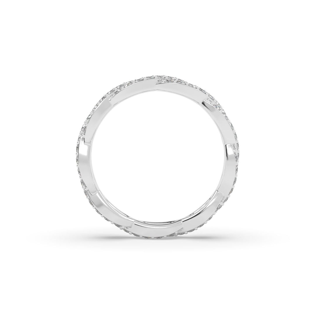Infinity Twist Eternity Band in 14K White Gold, view 2