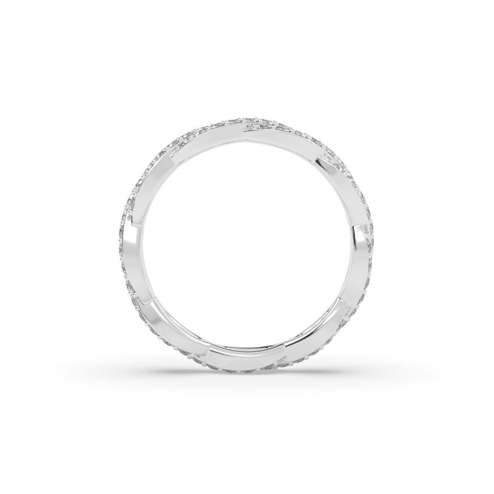 Infinity Twist Eternity Band in 14K White Gold, view 2