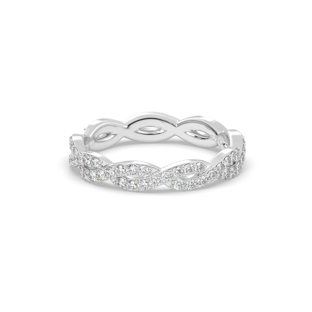 Infinity Twist Eternity Band in 14K White Gold, view 3