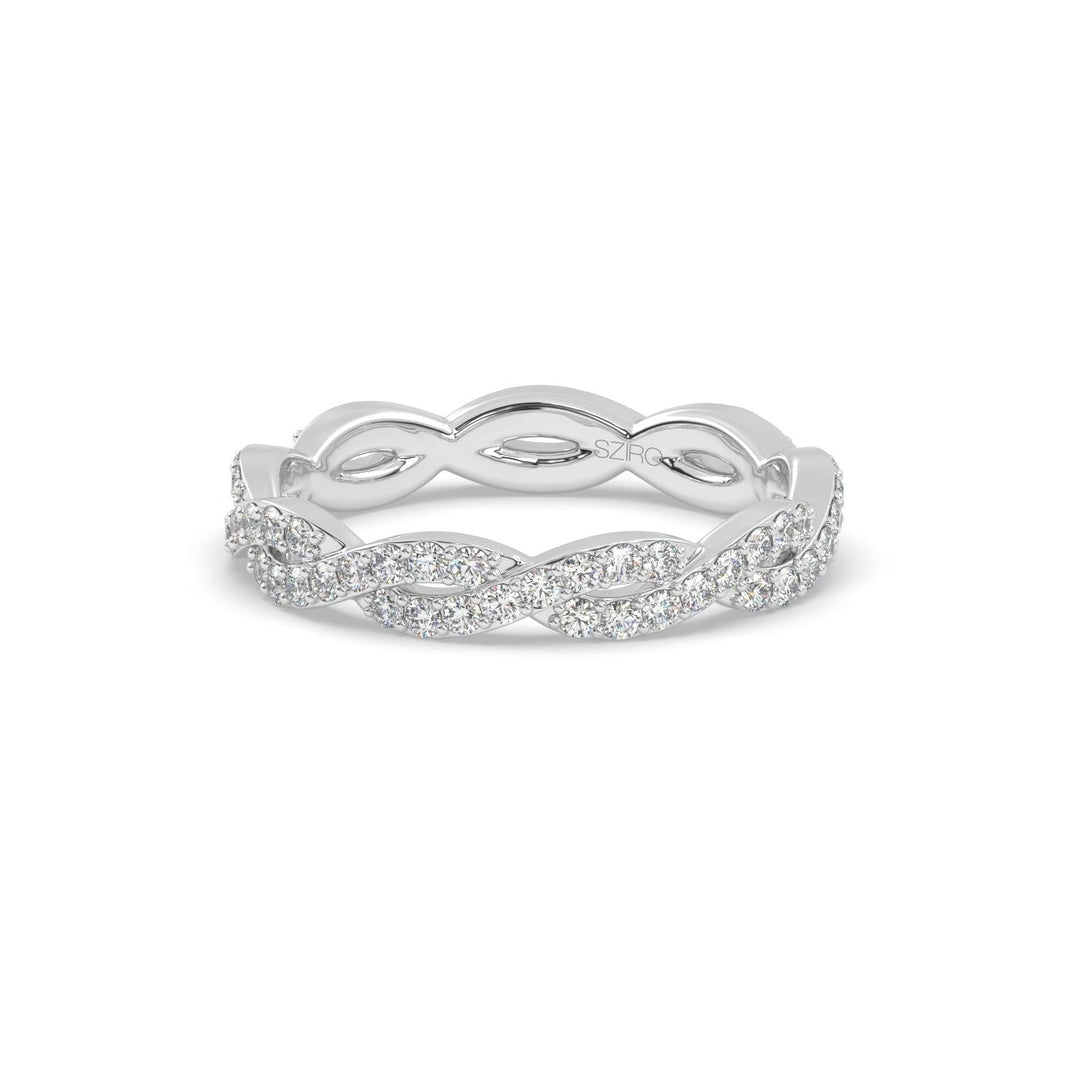 Infinity Twist Eternity Band in 14K White Gold, view 4