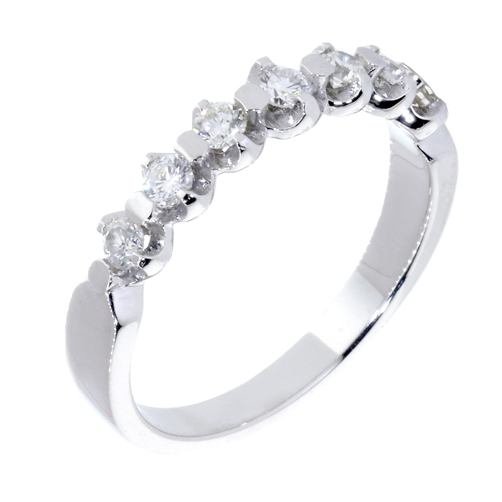 Diamond Wedding Band Set Almost Halfway, 0.25CT in 14K White Gold