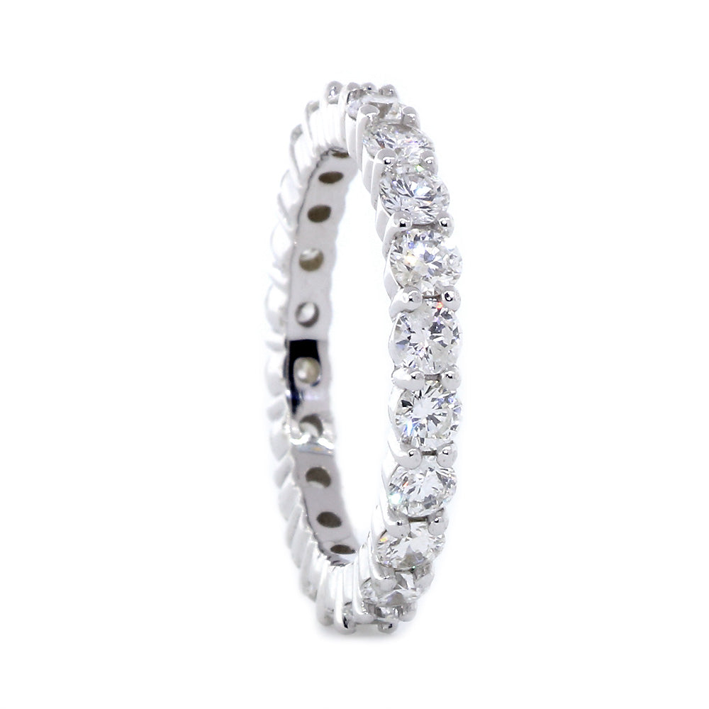 Round Diamonds Shared Prong Eternity Band, 1.60CT in 14K White Gold