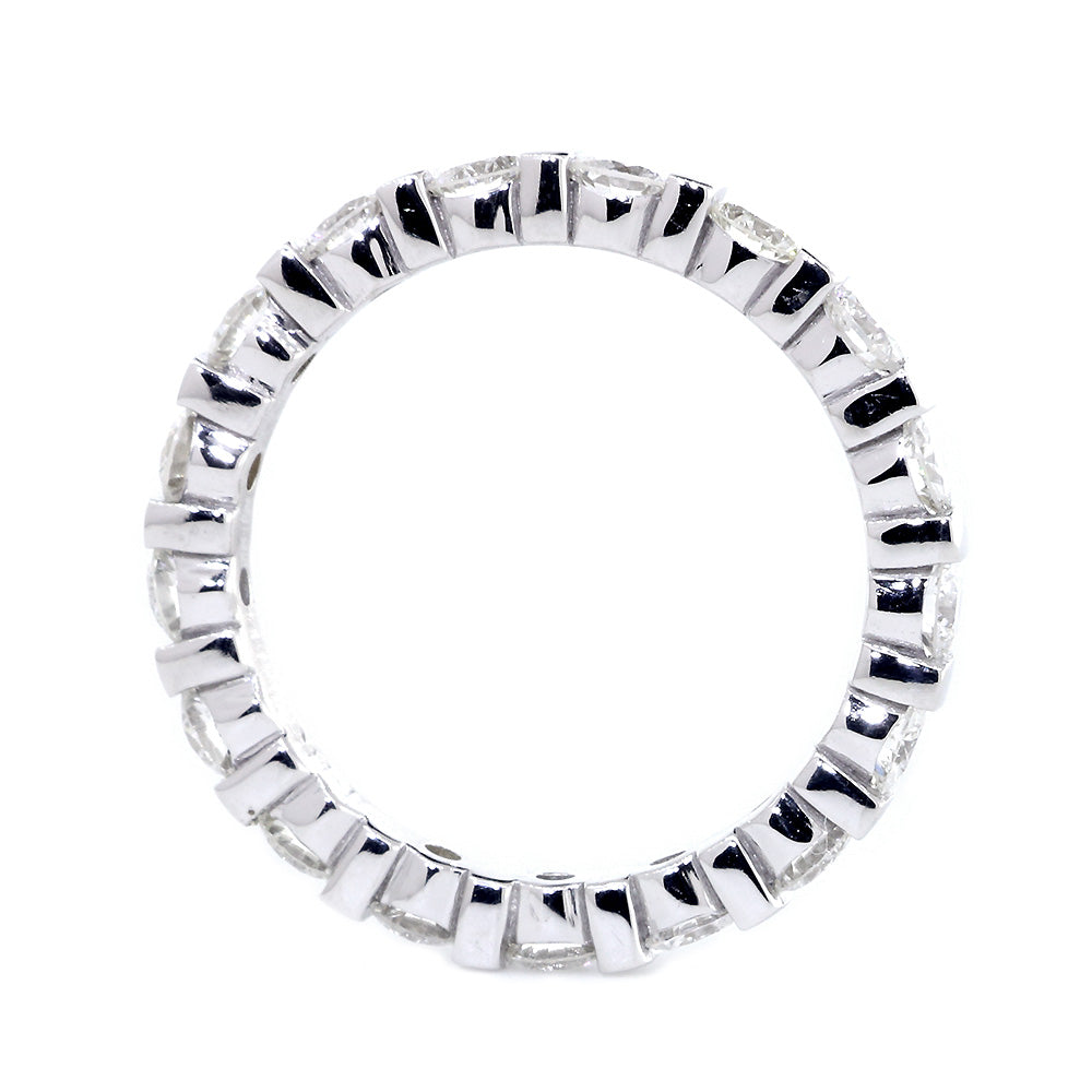 Round Diamonds Channel Set Eternity Band, 1.36CT in 14K White Gold