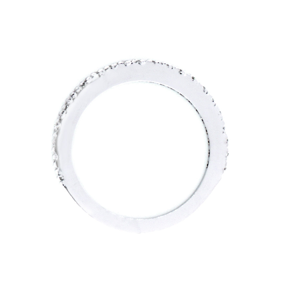 Diamond Wedding Band set Halfway, 0.19CT in 14K White Gold