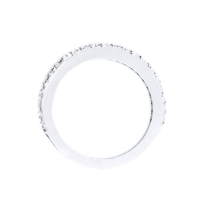 Diamond Wedding Band set Halfway, 0.19CT in 14K White Gold
