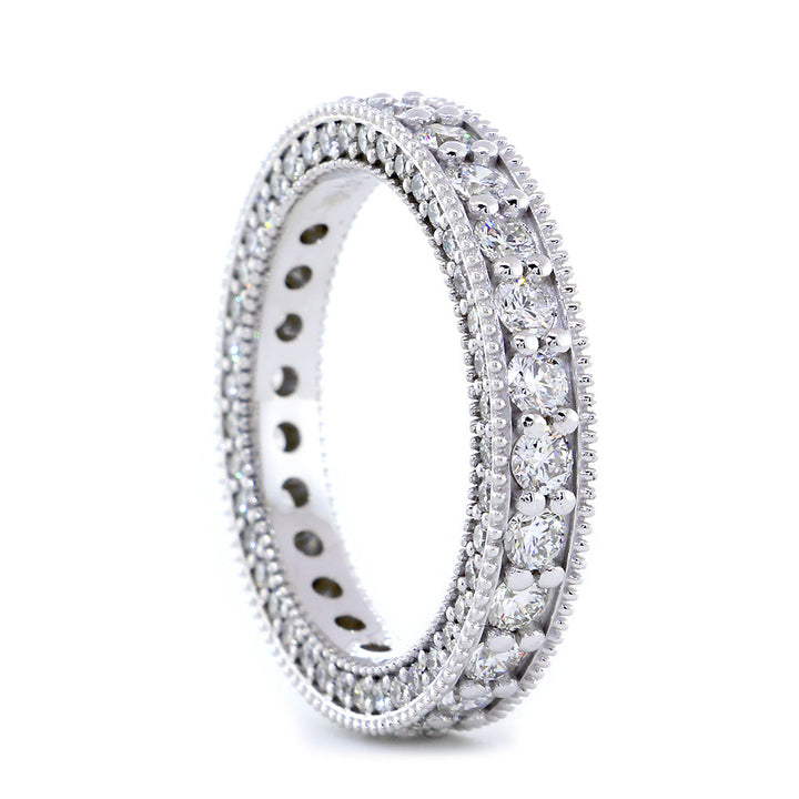 Diamond Eternity Band, Wedding Band, 1.90CT in 14K White Gold