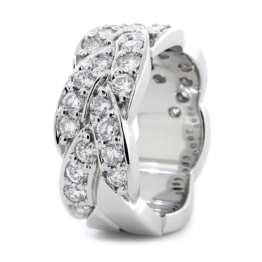 Braided Design Diamond Band, 1.65CT in 14K White Gold